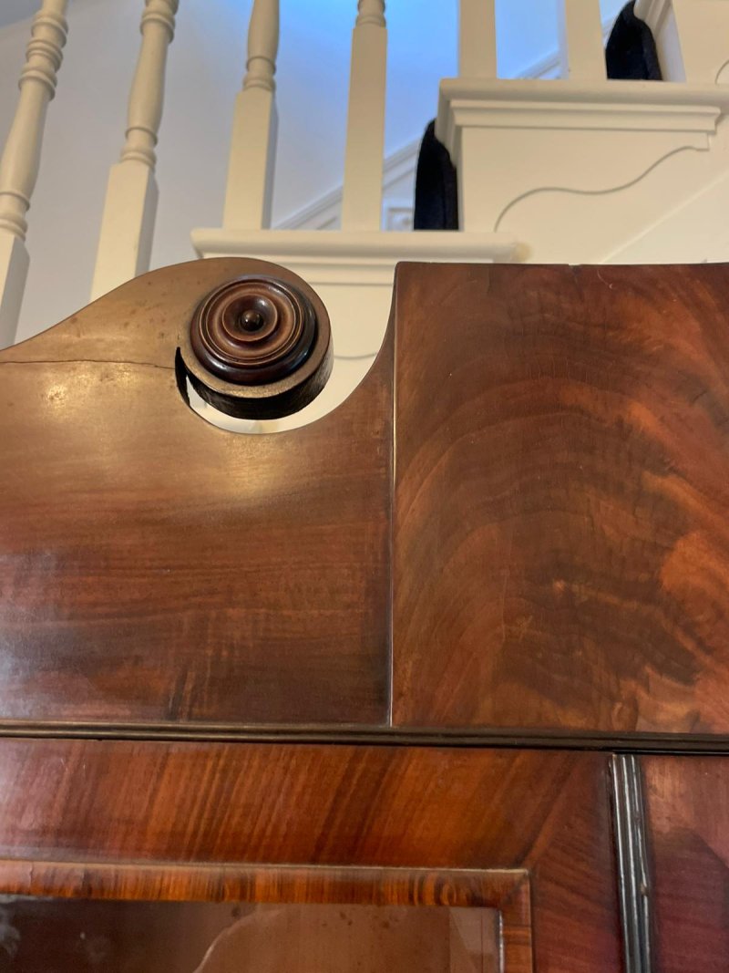 Outstanding Quality Antique Regency Mahogany Secretaire Bookcase - Image 8